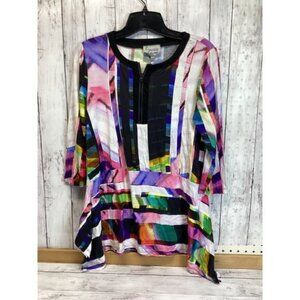 Acubi mermaidcore fairycore Lynn Ritchie Silver Women Tunic Top Size Small